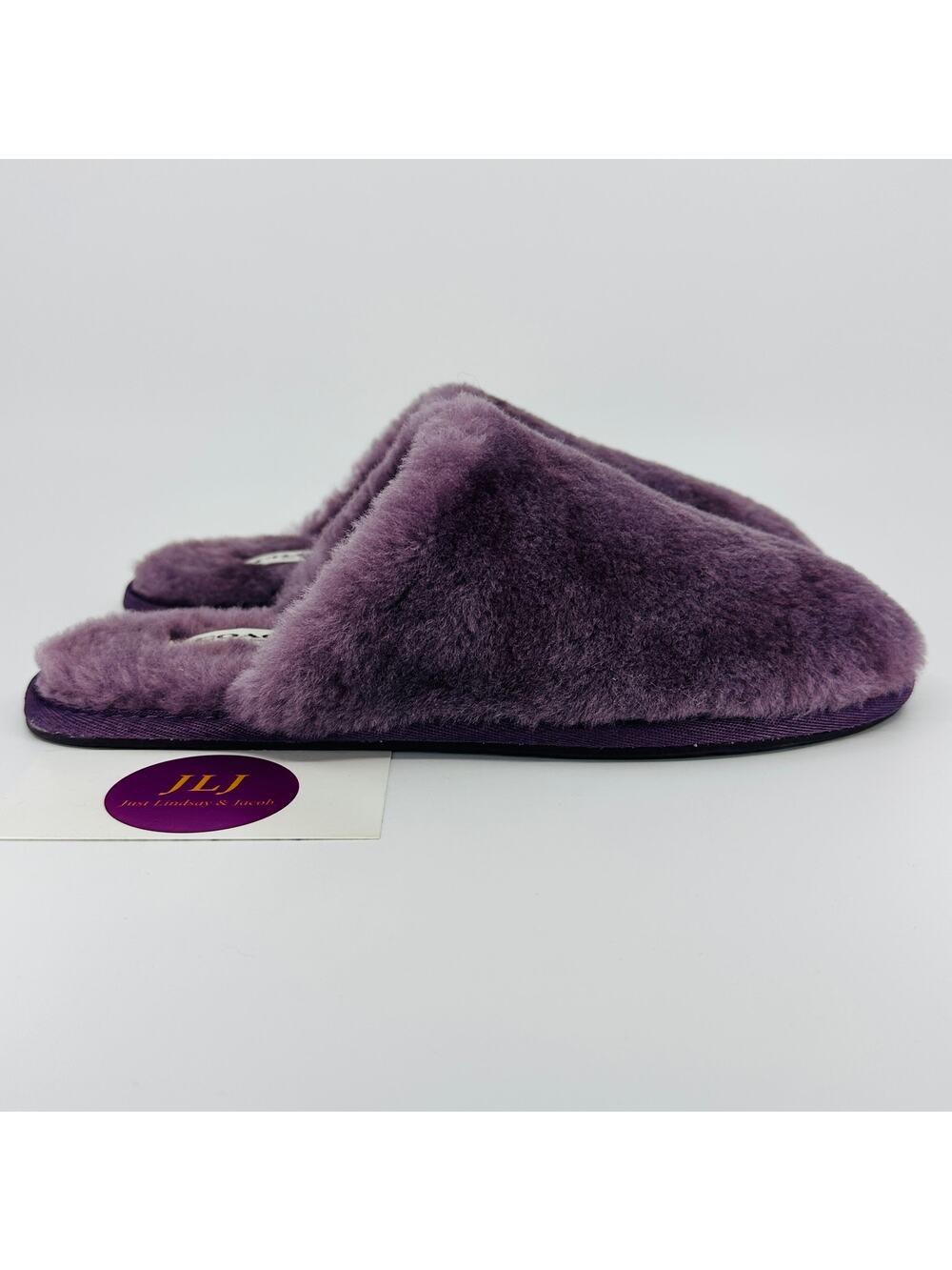 Coach Women's Zennie Signature Shearling Sheep Fur Slippers CM676 Purple Size 6